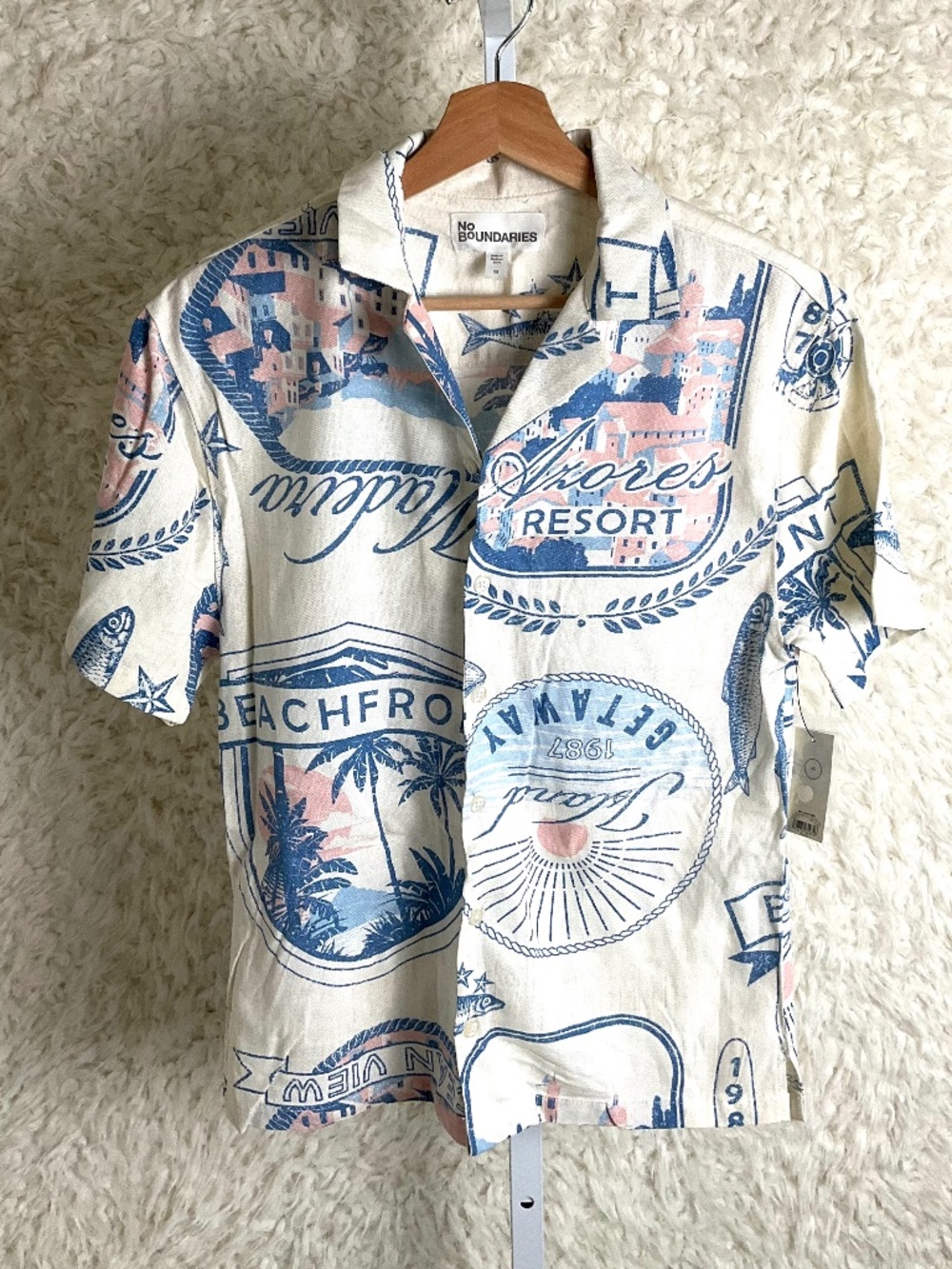 NO BOUNDARIES MEN'S LINEN BLEND T-SHIRT~MEDIUM!